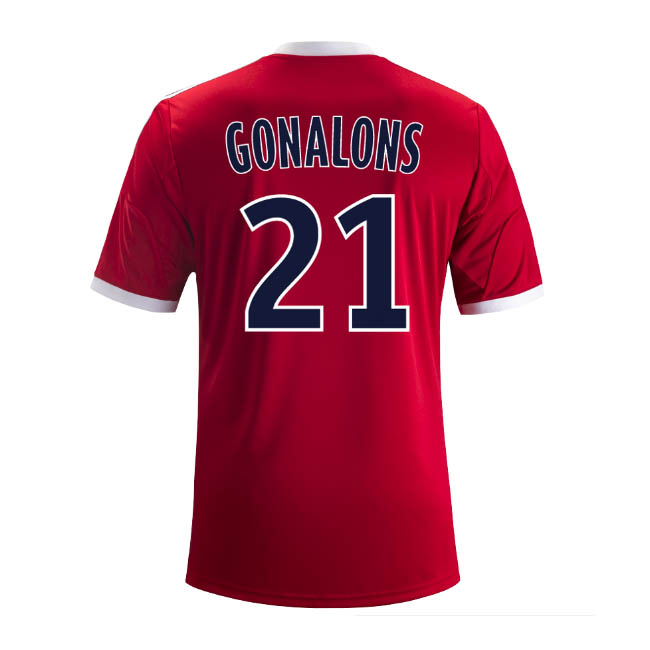 13-14 Olympique Lyonnais #21 Gonalons Away Red Jersey Shirt - Click Image to Close